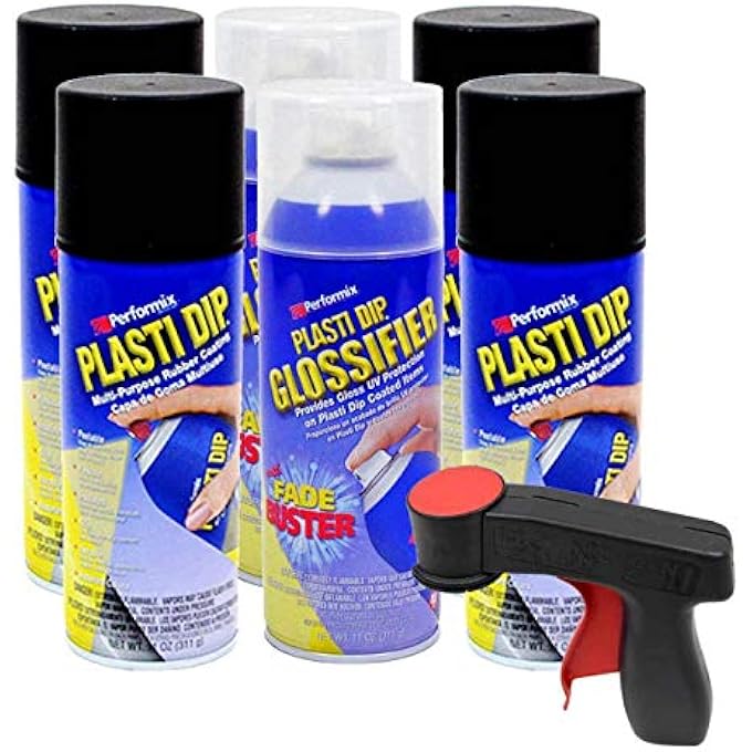 Plasti Dip RIM KIT 4 AEROSOL CANS GLOSSIFIER, (BLACK) - Image 1
